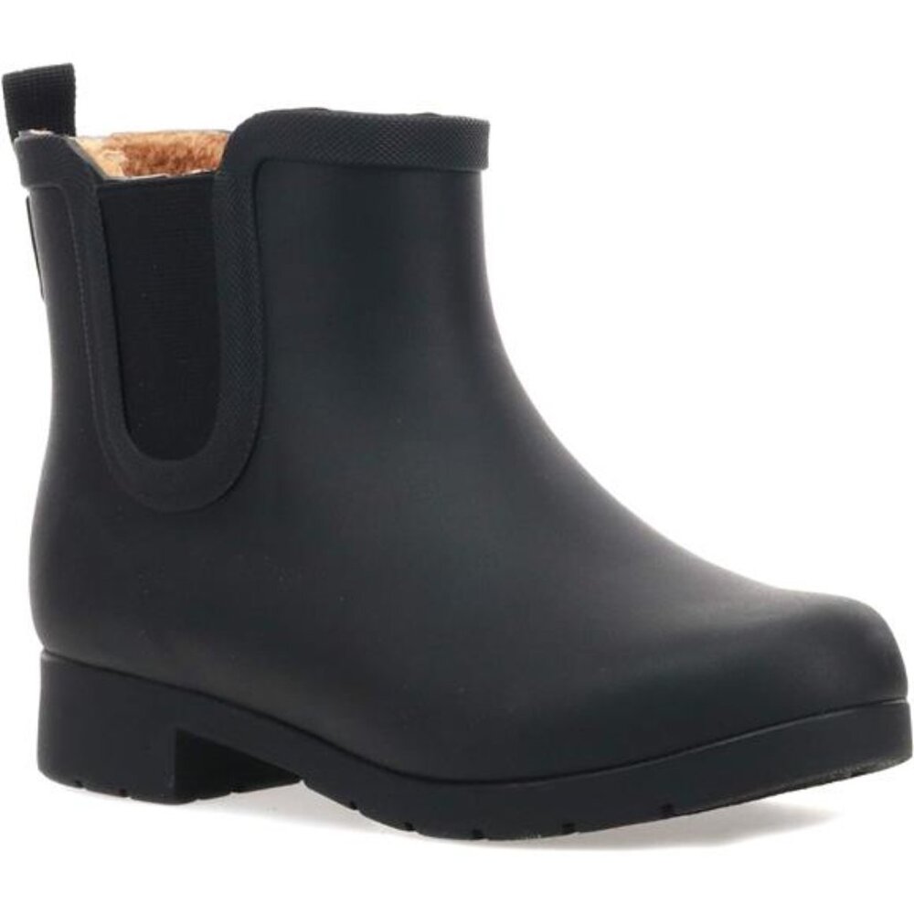 Women’s Waterproof Chelsea Bootie – Plush Lined, Slip-On Rain Ankle